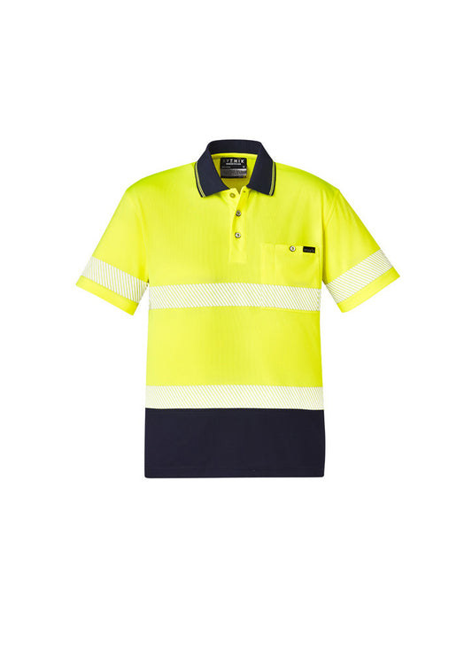 Copy of UNISEX HI VIS SEGMENTED S/S POLO - HOOP TAPED (YELLOW)